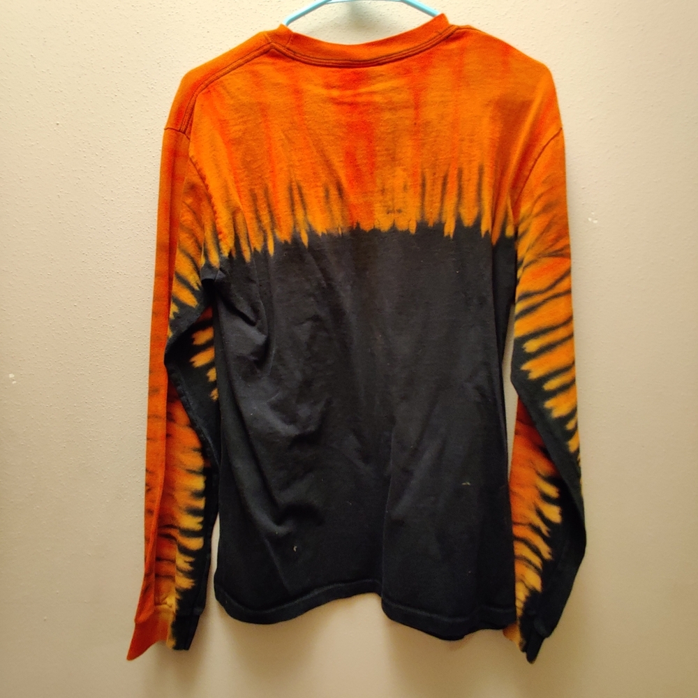 Womens Harley Davidson Orange and Black Long Sleeve Shirt Size M - Picture 7 of 8